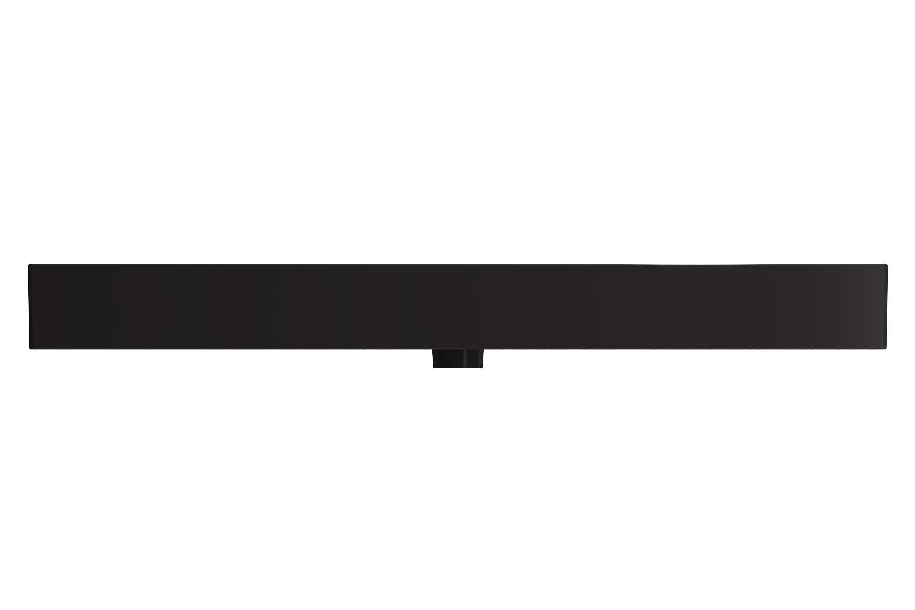 BOCCHI Milano 48" Rectangle Wallmount Fireclay Bathroom Sink, Matte Black, Single Faucet Hole, 1394-004-0126