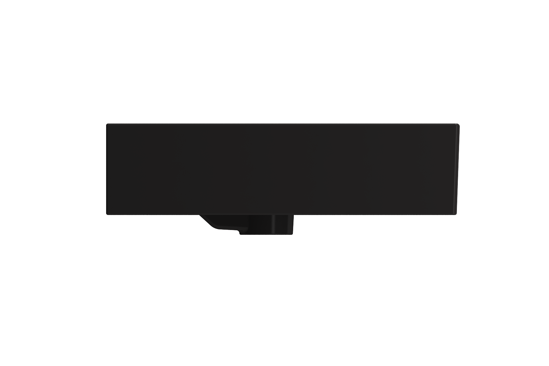 BOCCHI Milano 48" Rectangle Wallmount Fireclay Bathroom Sink, Matte Black, Single Faucet Hole, 1394-004-0126