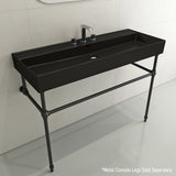 BOCCHI Milano 48" Rectangle Wallmount Fireclay Bathroom Sink, Matte Black, 3 Faucet Hole, 1394-004-0127