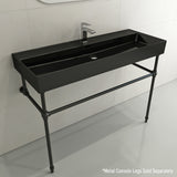 BOCCHI Milano 48" Rectangle Wallmount Fireclay Bathroom Sink, Black, Single Faucet Hole, 1394-005-0126