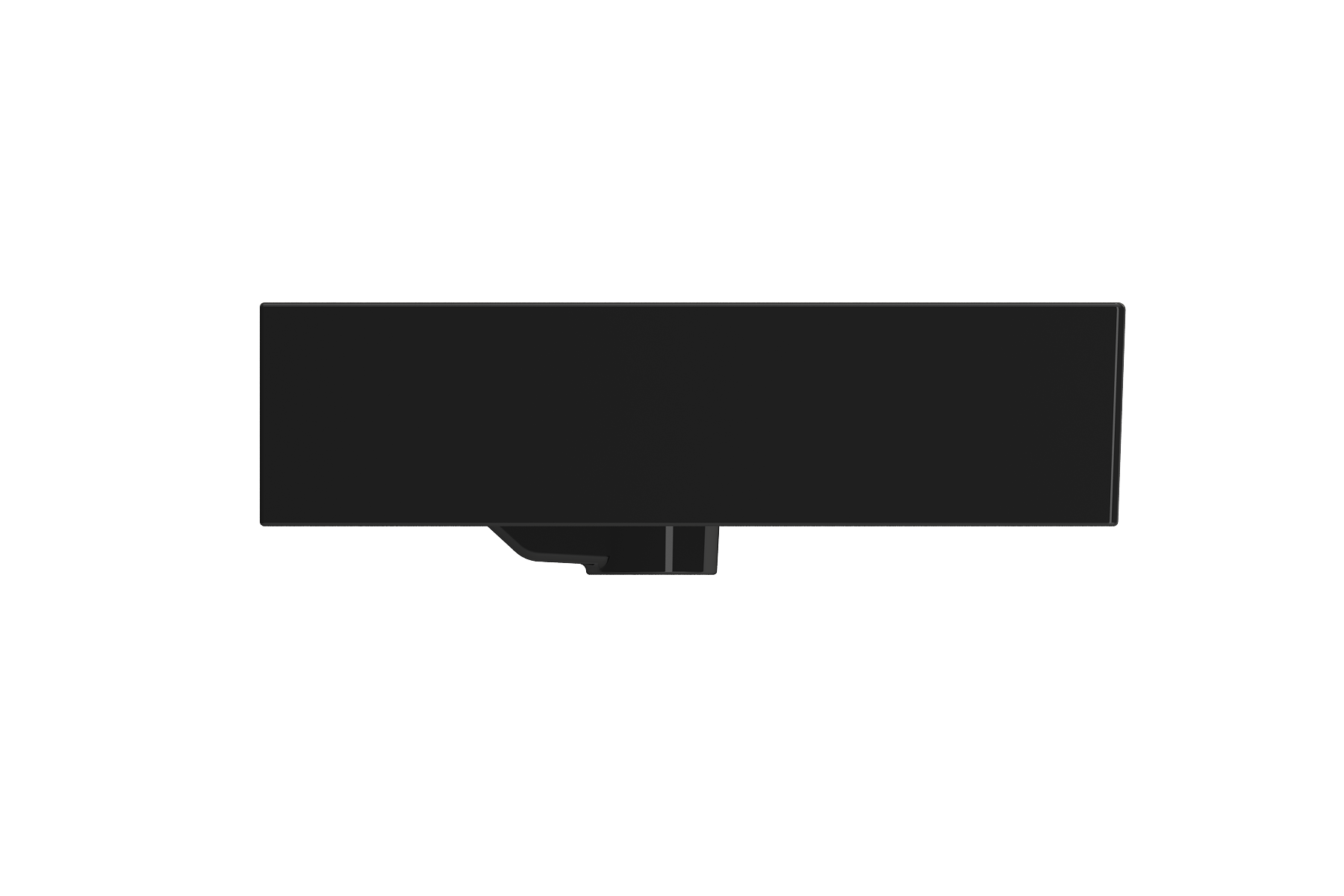 BOCCHI Milano 48" Rectangle Wallmount Fireclay Bathroom Sink, Black, 3 Faucet Hole, 1394-005-0127