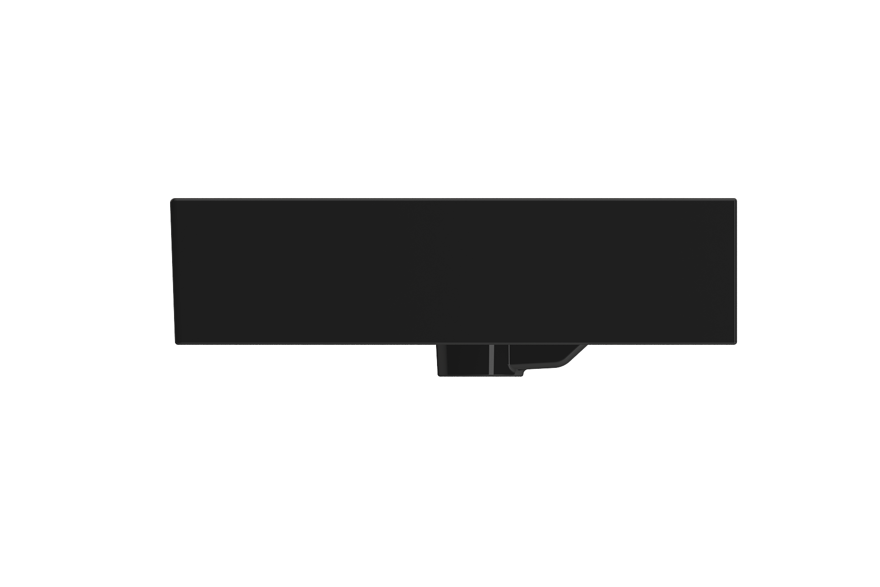 BOCCHI Milano 48" Rectangle Wallmount Fireclay Bathroom Sink, Black, 3 Faucet Hole, 1394-005-0127