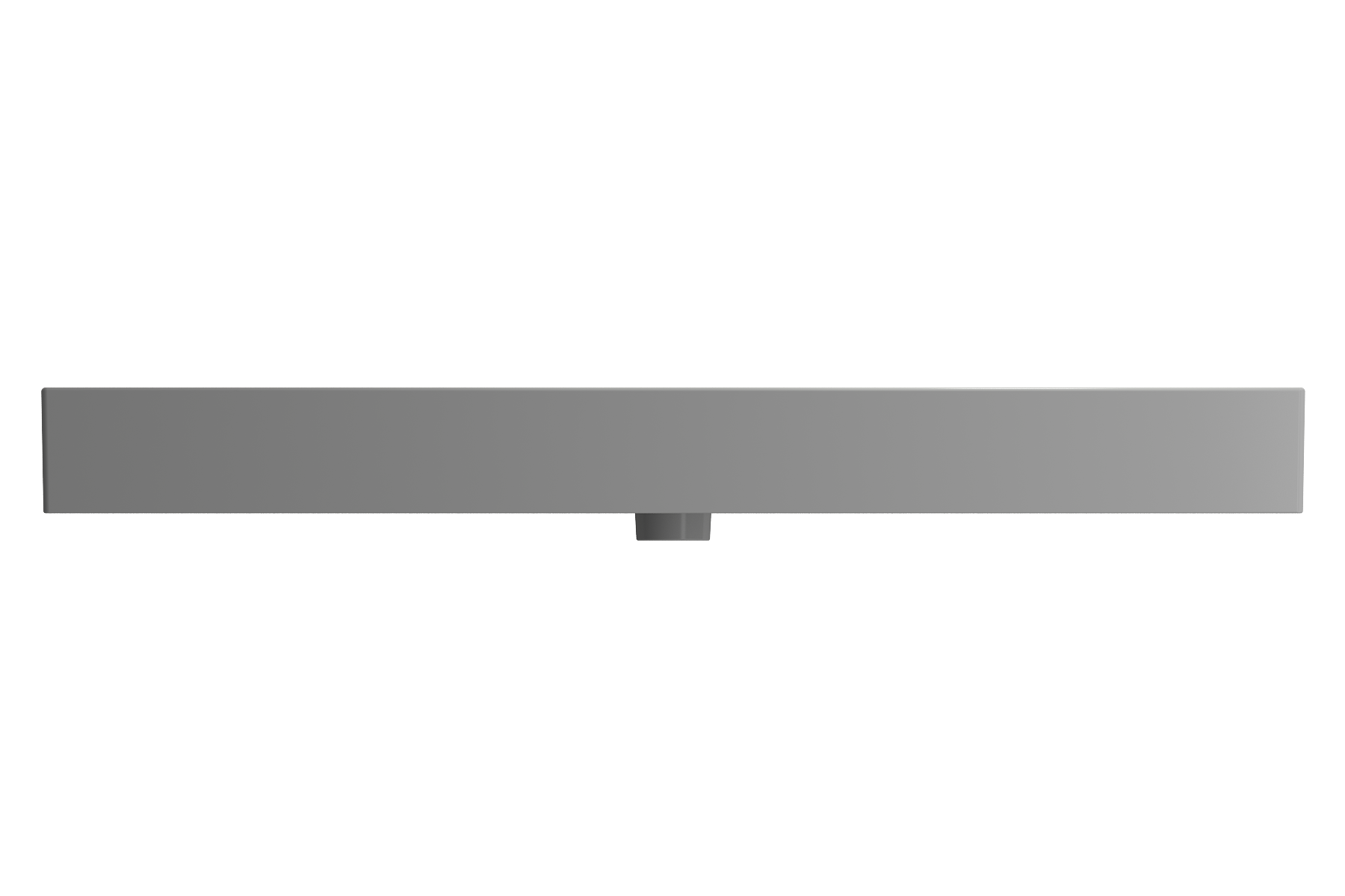 BOCCHI Milano 48" Rectangle Wallmount Fireclay Bathroom Sink, Matte Gray, Single Faucet Hole, 1394-006-0126