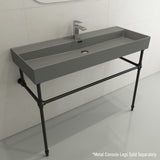 BOCCHI Milano 48" Rectangle Wallmount Fireclay Bathroom Sink, Matte Gray, Single Faucet Hole, 1394-006-0126