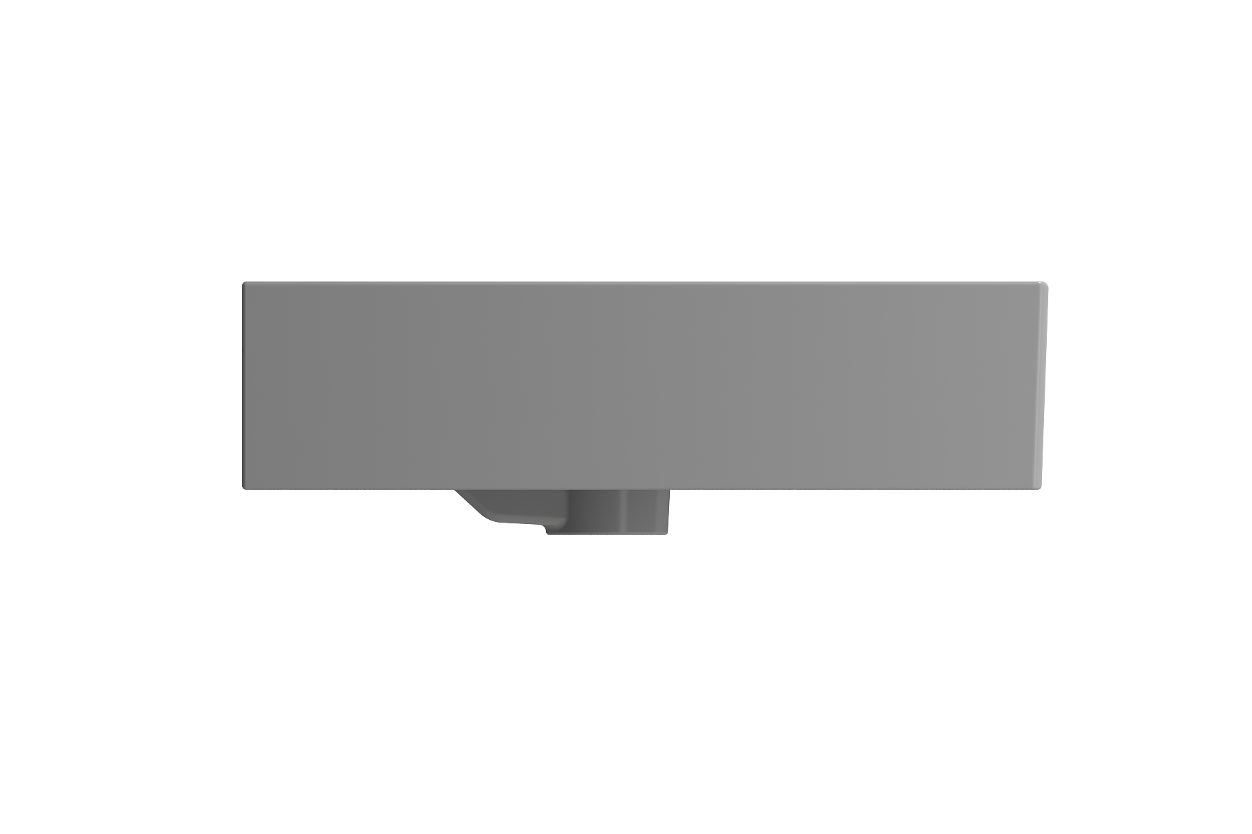 BOCCHI Milano 48" Rectangle Wallmount Fireclay Bathroom Sink, Matte Gray, 3 Faucet Hole, 1394-006-0127