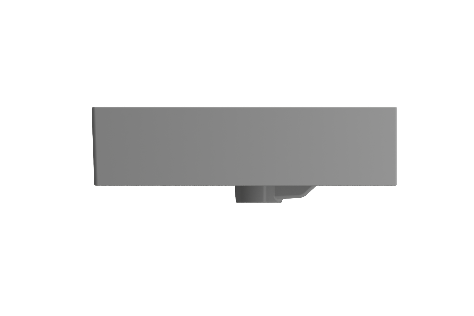 BOCCHI Milano 48" Rectangle Wallmount Fireclay Bathroom Sink, Matte Gray, 3 Faucet Hole, 1394-006-0127