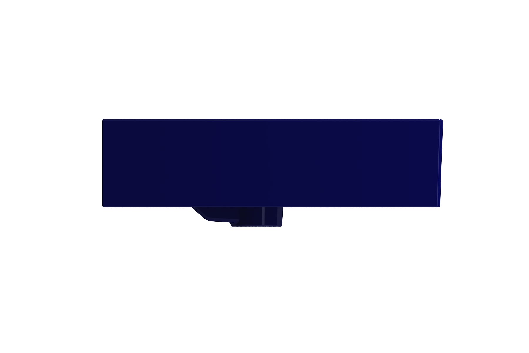 BOCCHI Milano 48" Rectangle Wallmount Fireclay Bathroom Sink, Sapphire Blue, Single Faucet Hole, 1394-010-0126