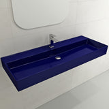 BOCCHI Milano 48" Rectangle Wallmount Fireclay Bathroom Sink, Sapphire Blue, Single Faucet Hole, 1394-010-0126