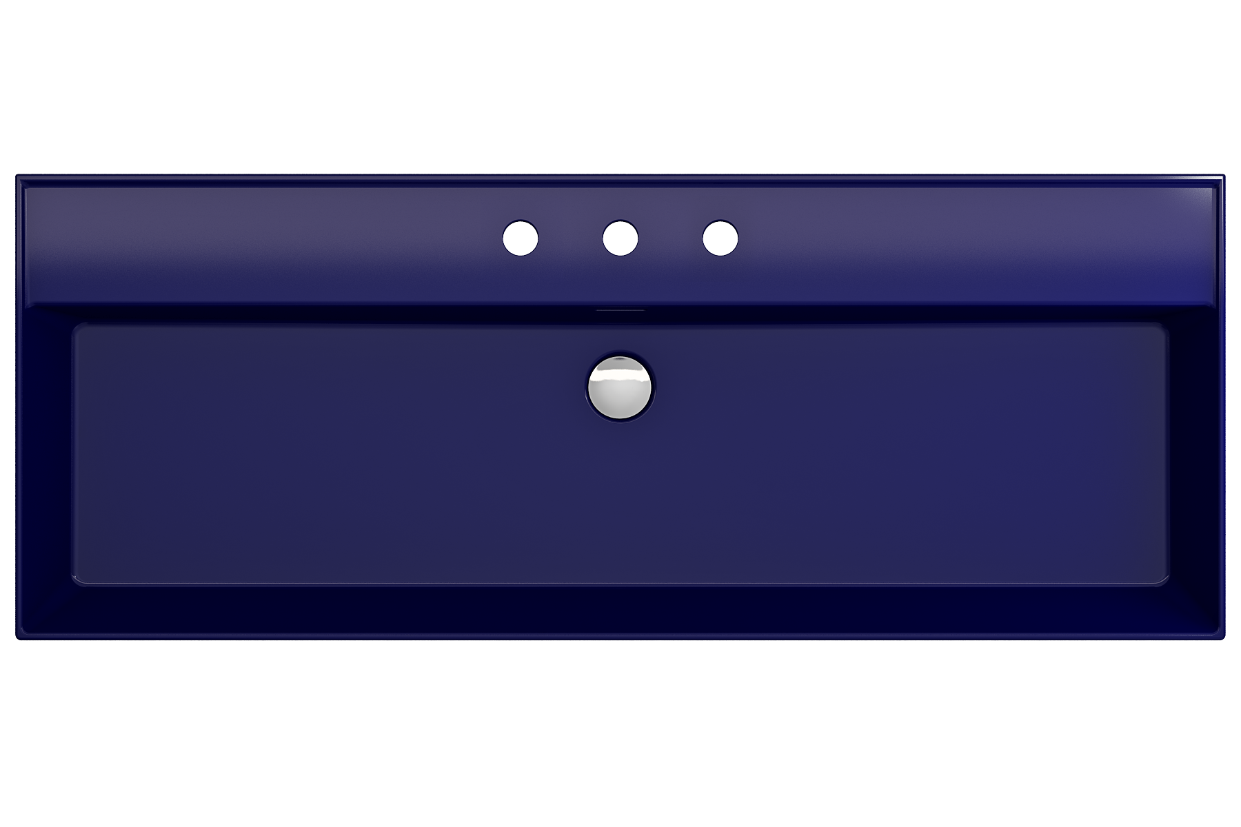 BOCCHI Milano 48" Rectangle Wallmount Fireclay Bathroom Sink, Sapphire Blue, 3 Faucet Hole, 1394-010-0127