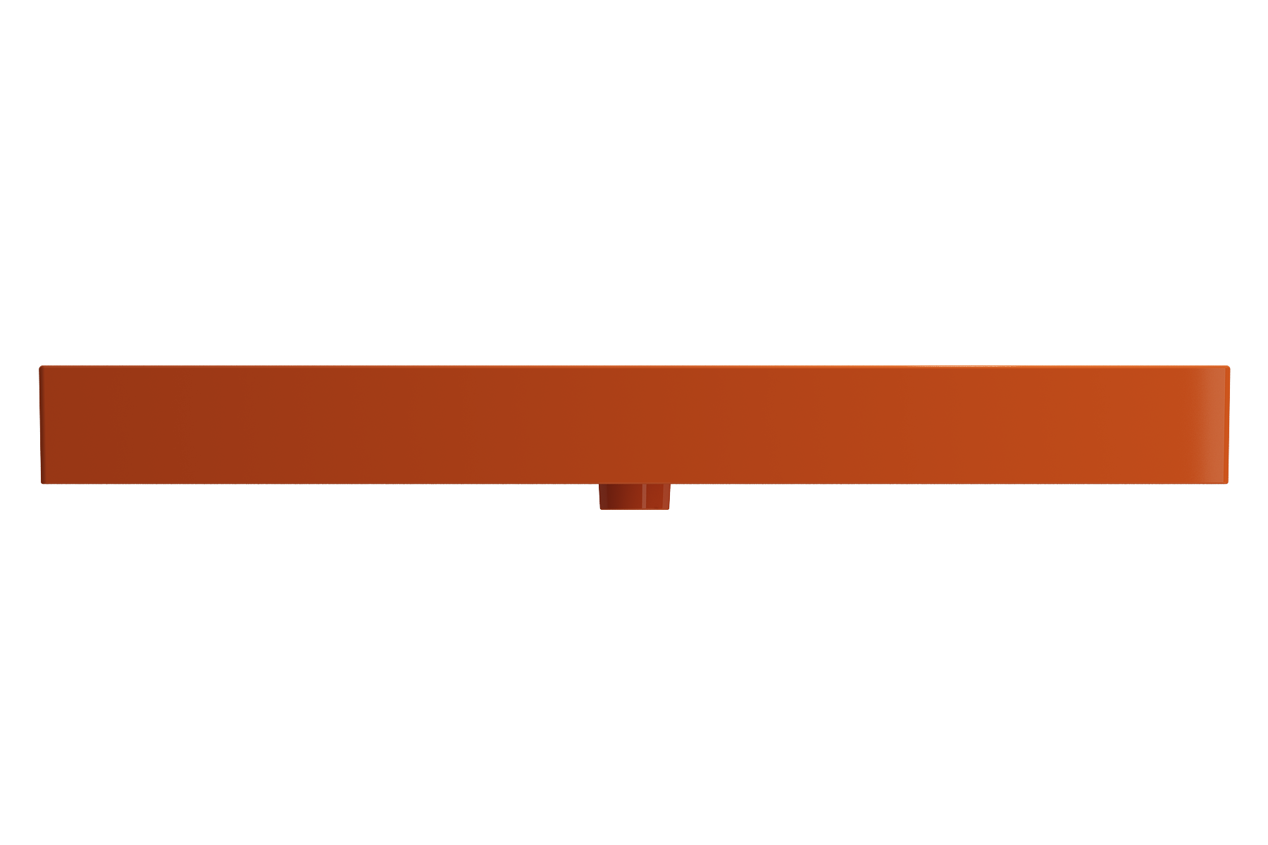 BOCCHI Milano 48" Rectangle Wallmount Fireclay Bathroom Sink, Orange, Single Faucet Hole, 1394-012-0126