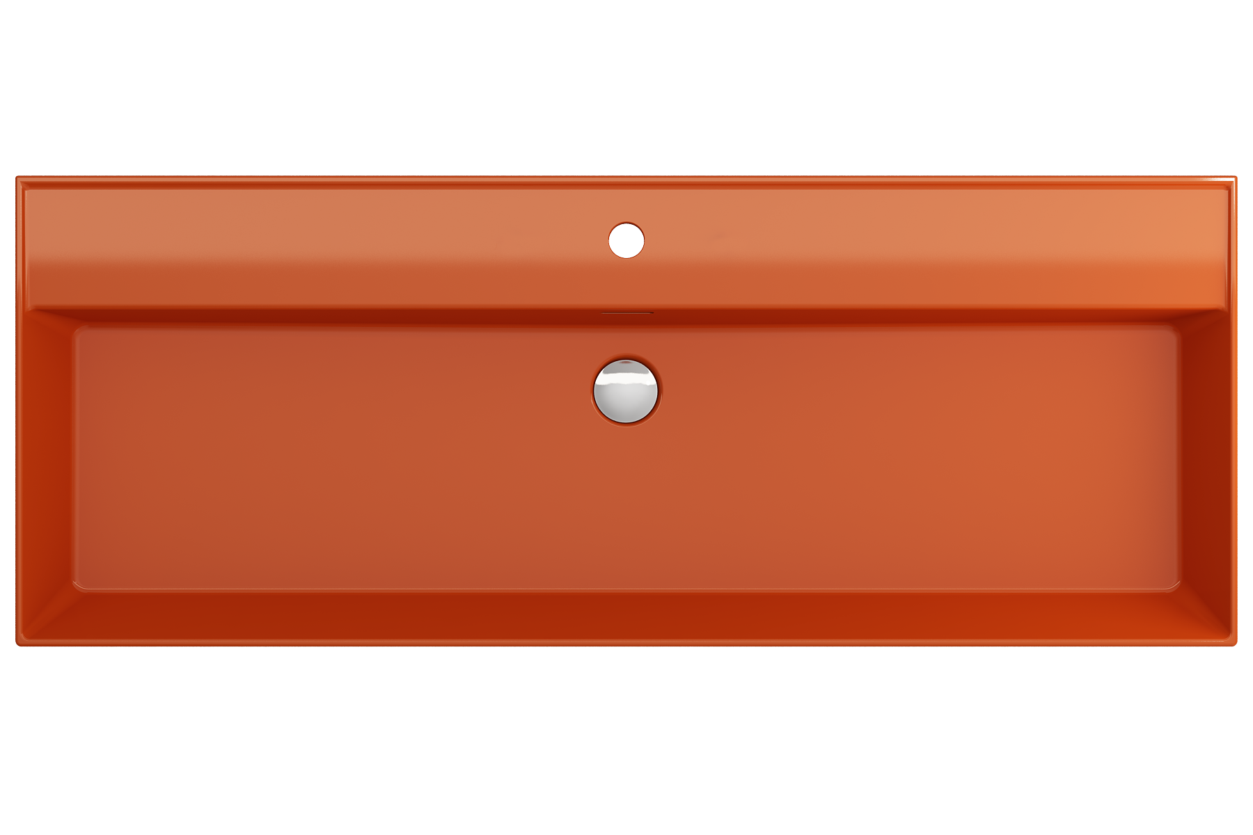 BOCCHI Milano 48" Rectangle Wallmount Fireclay Bathroom Sink, Orange, Single Faucet Hole, 1394-012-0126