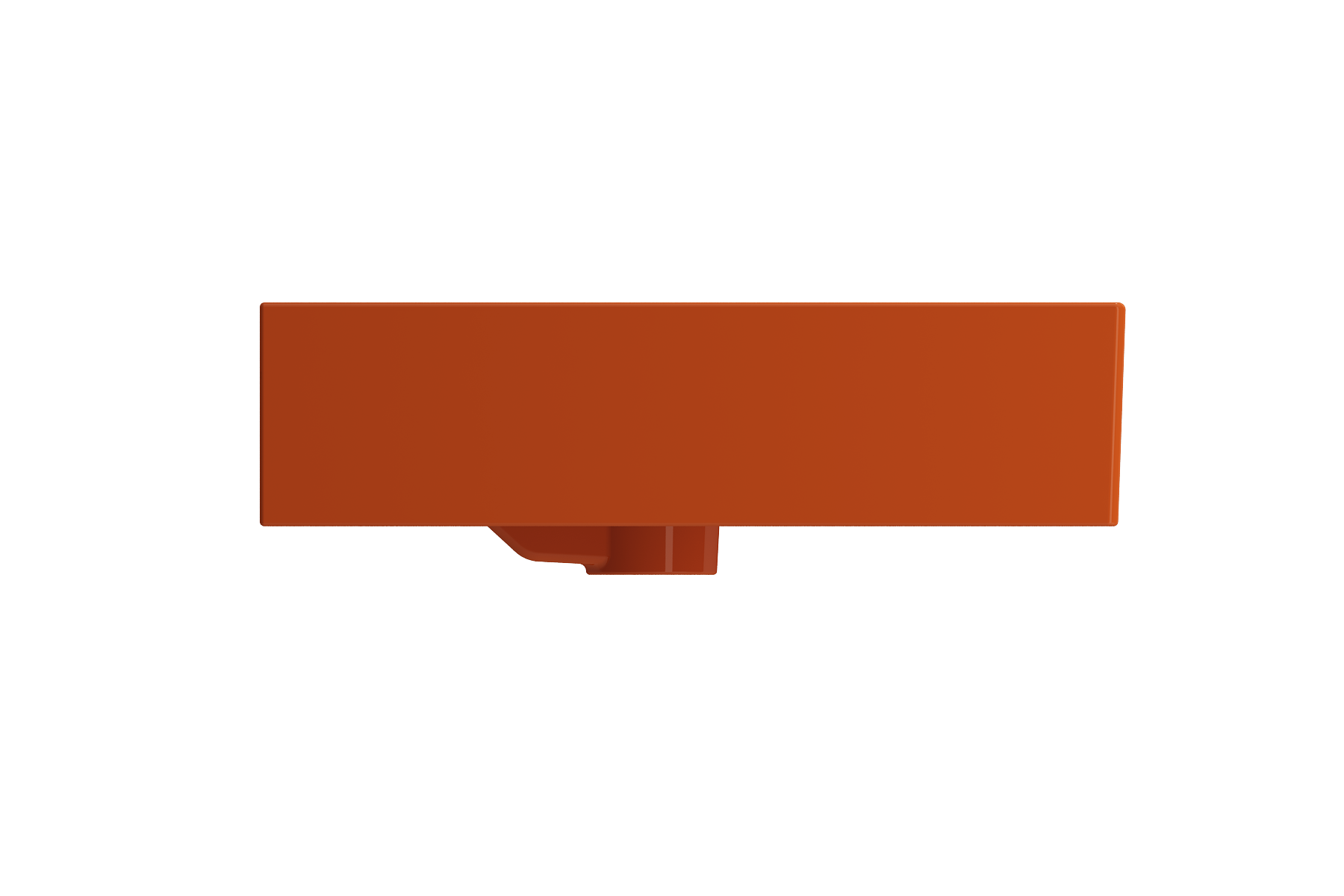 BOCCHI Milano 48" Rectangle Wallmount Fireclay Bathroom Sink, Orange, 3 Faucet Hole, 1394-012-0127
