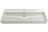 BOCCHI Milano 48" Rectangle Wallmount Fireclay Bathroom Sink, Biscuit, Single Faucet Hole, 1394-014-0126