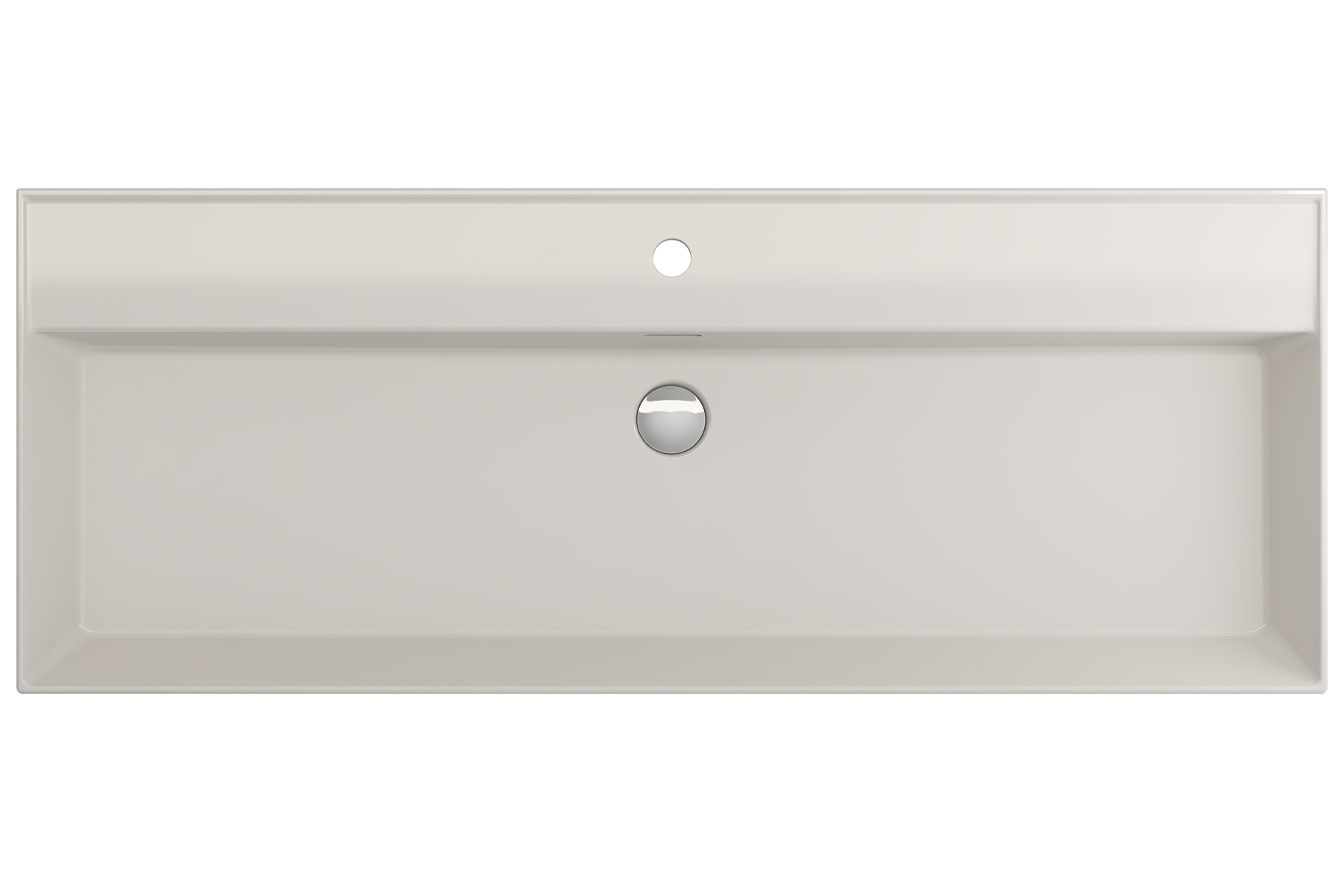 BOCCHI Milano 48" Rectangle Wallmount Fireclay Bathroom Sink, Biscuit, Single Faucet Hole, 1394-014-0126