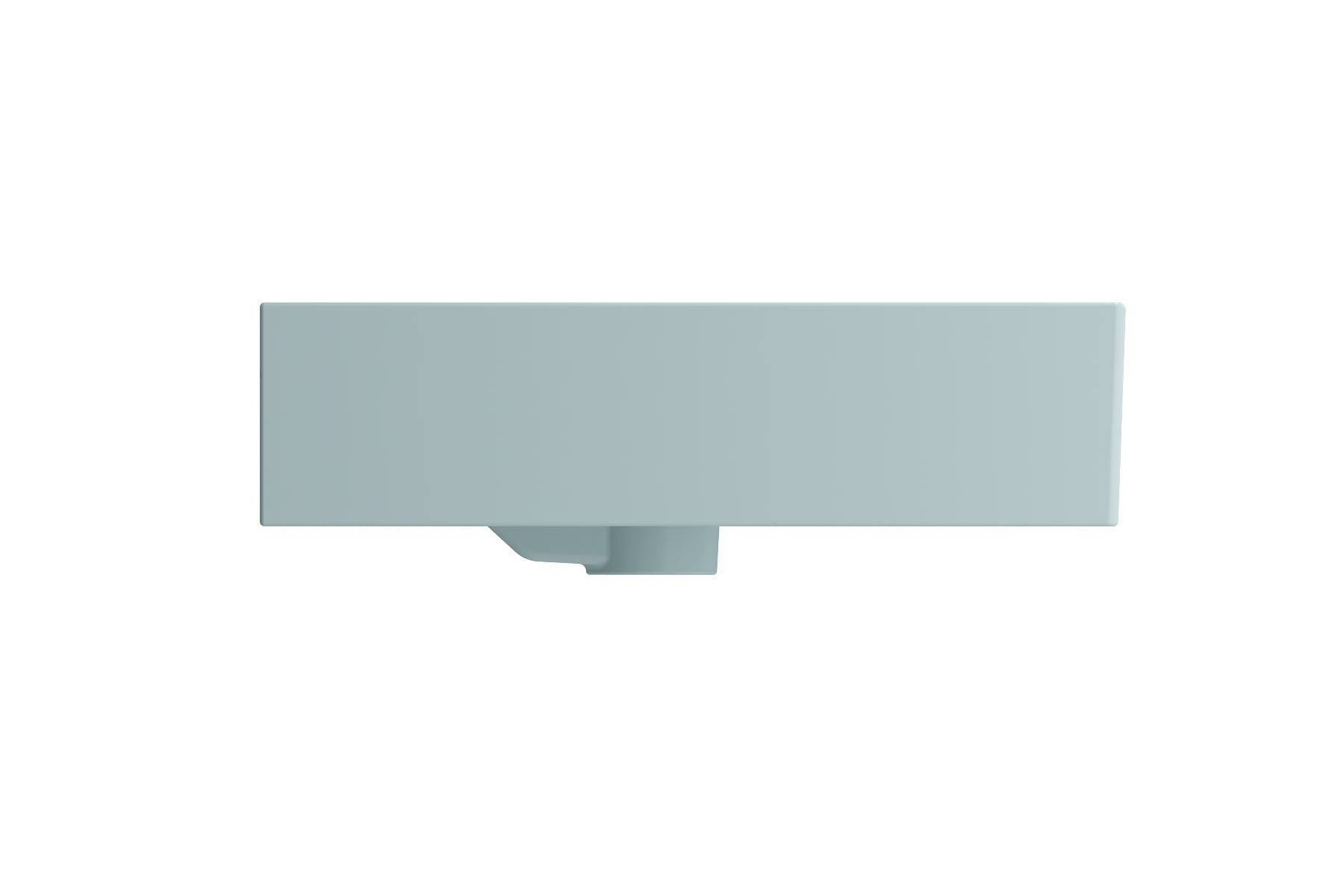 BOCCHI Milano 48" Rectangle Wallmount Fireclay Bathroom Sink, Matte Ice Blue, Single Faucet Hole, 1394-029-0126