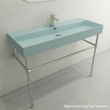 BOCCHI Milano 48" Rectangle Wallmount Fireclay Bathroom Sink, Matte Ice Blue, Single Faucet Hole, 1394-029-0126