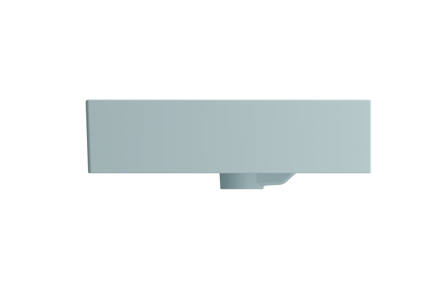 BOCCHI Milano 48" Rectangle Wallmount Fireclay Bathroom Sink, Matte Ice Blue, Single Faucet Hole, 1394-029-0126
