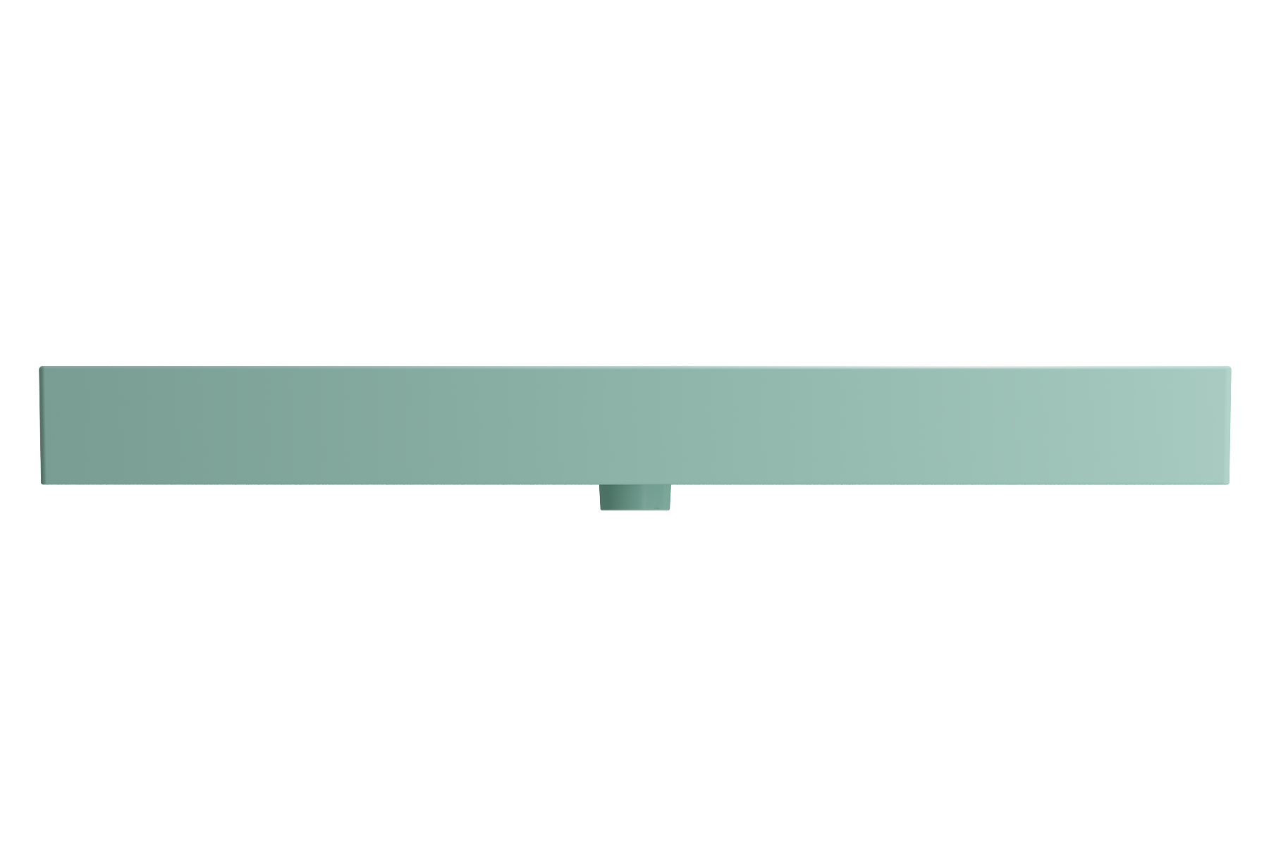 BOCCHI Milano 48" Rectangle Wallmount Fireclay Bathroom Sink, Matte Mint Green, Single Faucet Hole, 1394-033-0126