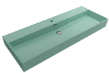 BOCCHI Milano 48" Rectangle Wallmount Fireclay Bathroom Sink, Matte Mint Green, Single Faucet Hole, 1394-033-0126