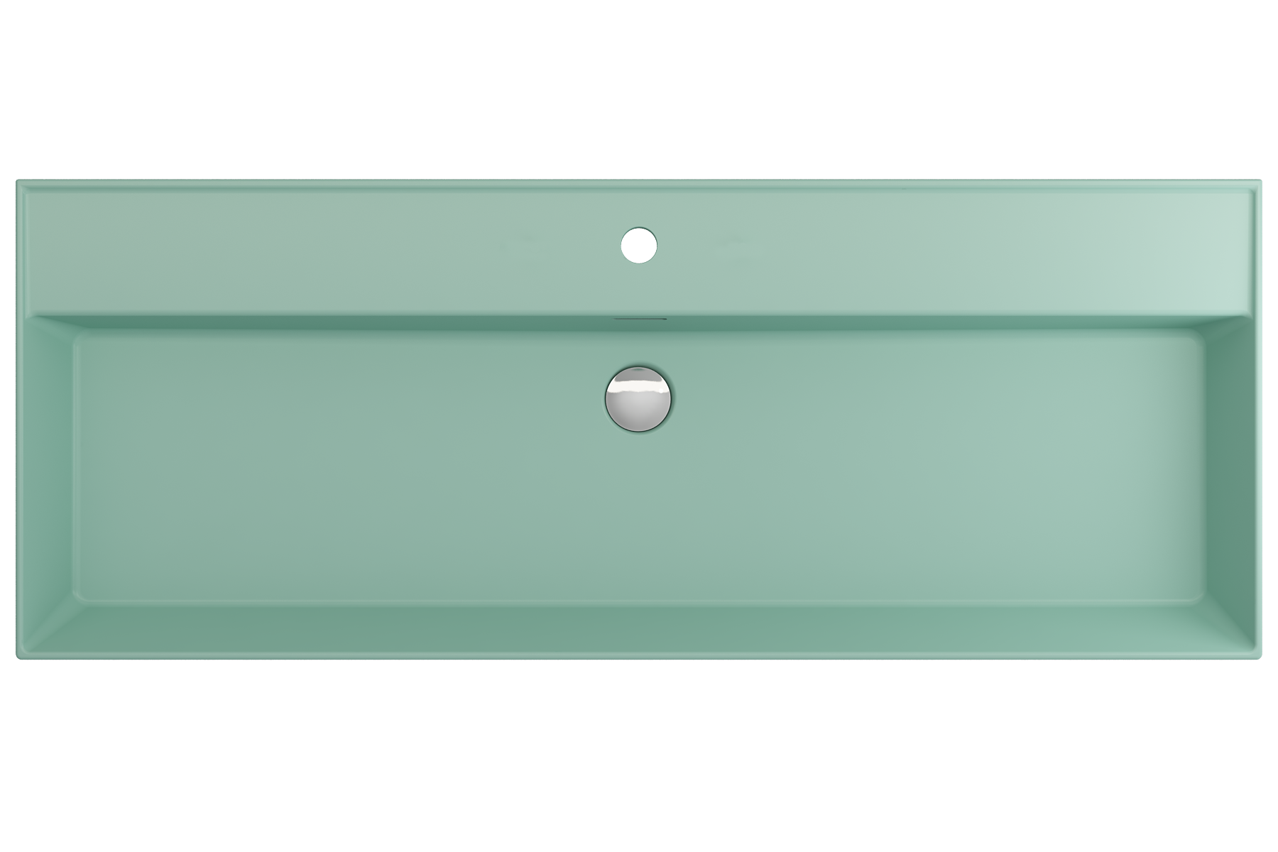 BOCCHI Milano 48" Rectangle Wallmount Fireclay Bathroom Sink, Matte Mint Green, Single Faucet Hole, 1394-033-0126