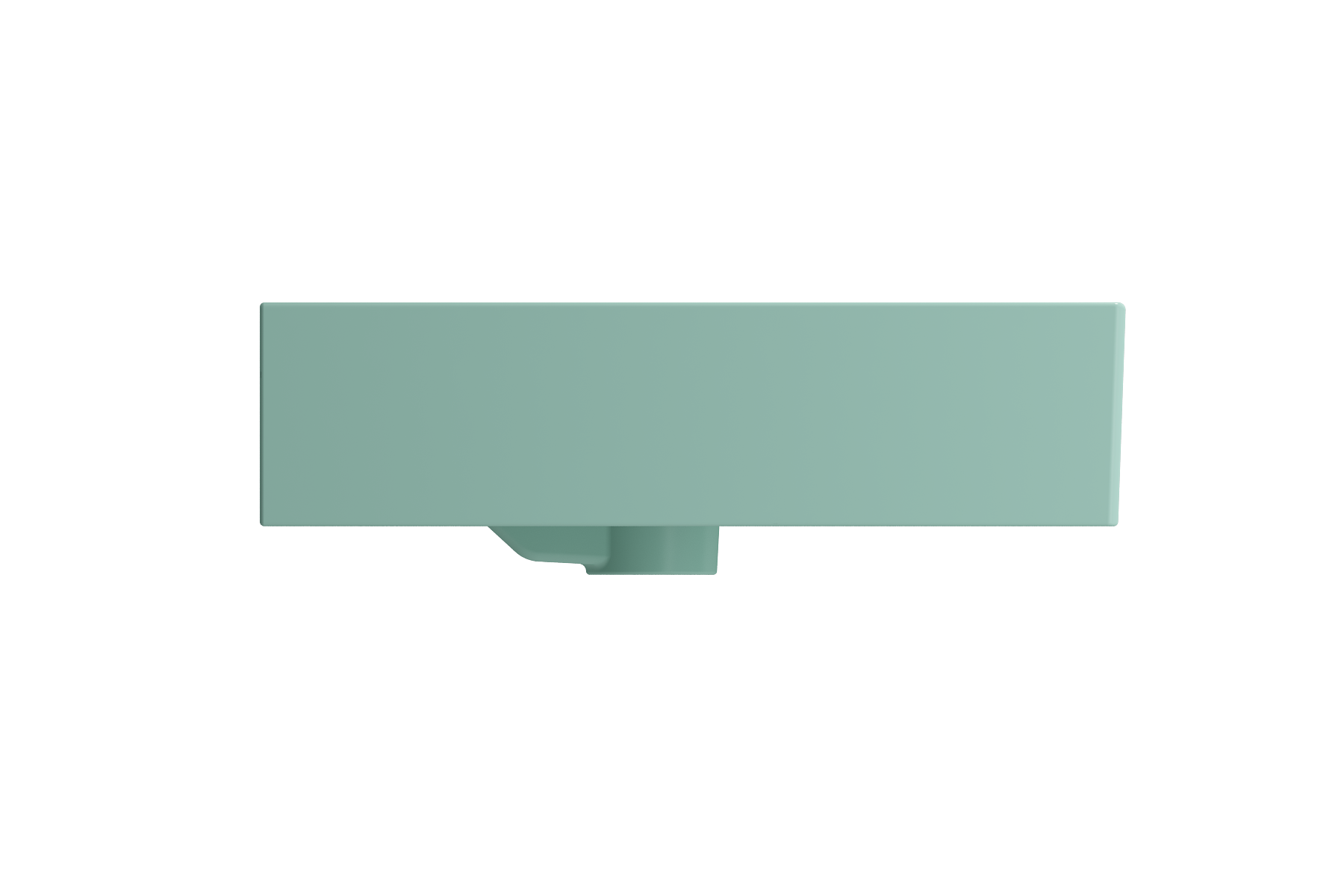 BOCCHI Milano 48" Rectangle Wallmount Fireclay Bathroom Sink, Matte Mint Green, 3 Faucet Hole, 1394-033-0127