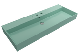 BOCCHI Milano 48" Rectangle Wallmount Fireclay Bathroom Sink, Matte Mint Green, 3 Faucet Hole, 1394-033-0127