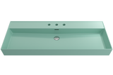 BOCCHI Milano 48" Rectangle Wallmount Fireclay Bathroom Sink, Matte Mint Green, 3 Faucet Hole, 1394-033-0127