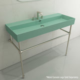 BOCCHI Milano 48" Rectangle Wallmount Fireclay Bathroom Sink, Matte Mint Green, 3 Faucet Hole, 1394-033-0127