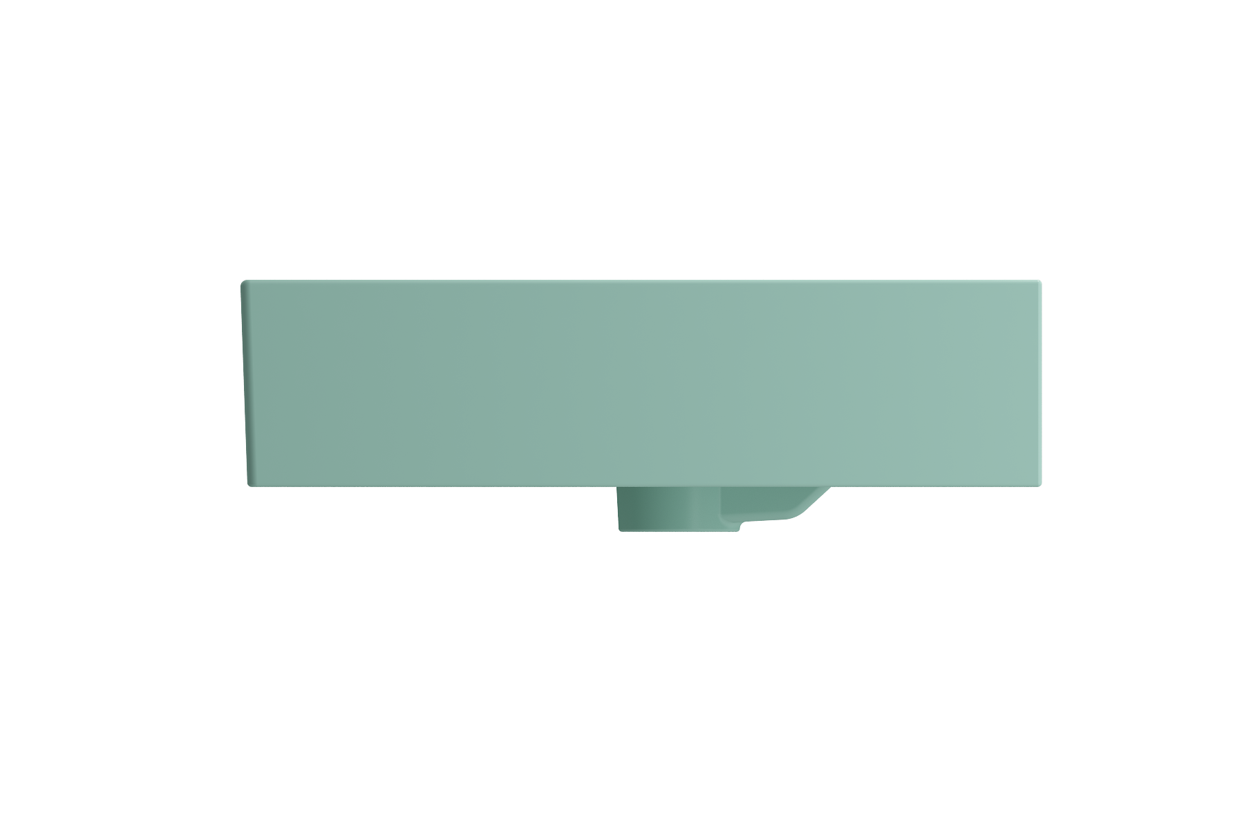 BOCCHI Milano 48" Rectangle Wallmount Fireclay Bathroom Sink, Matte Mint Green, 3 Faucet Hole, 1394-033-0127