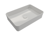 BOCCHI Sottile 22" Rectangle Vessel Fireclay Bathroom Sink, White, 1476-001-0125