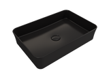 BOCCHI Sottile 22" Rectangle Vessel Fireclay Bathroom Sink, Matte Black, 1476-004-0125