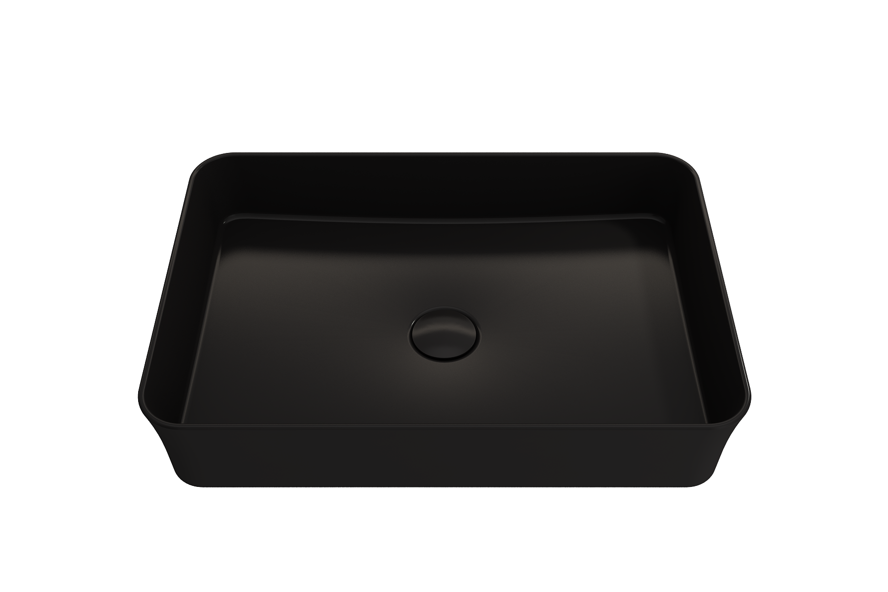 BOCCHI Sottile 22" Rectangle Vessel Fireclay Bathroom Sink, Matte Black, 1476-004-0125
