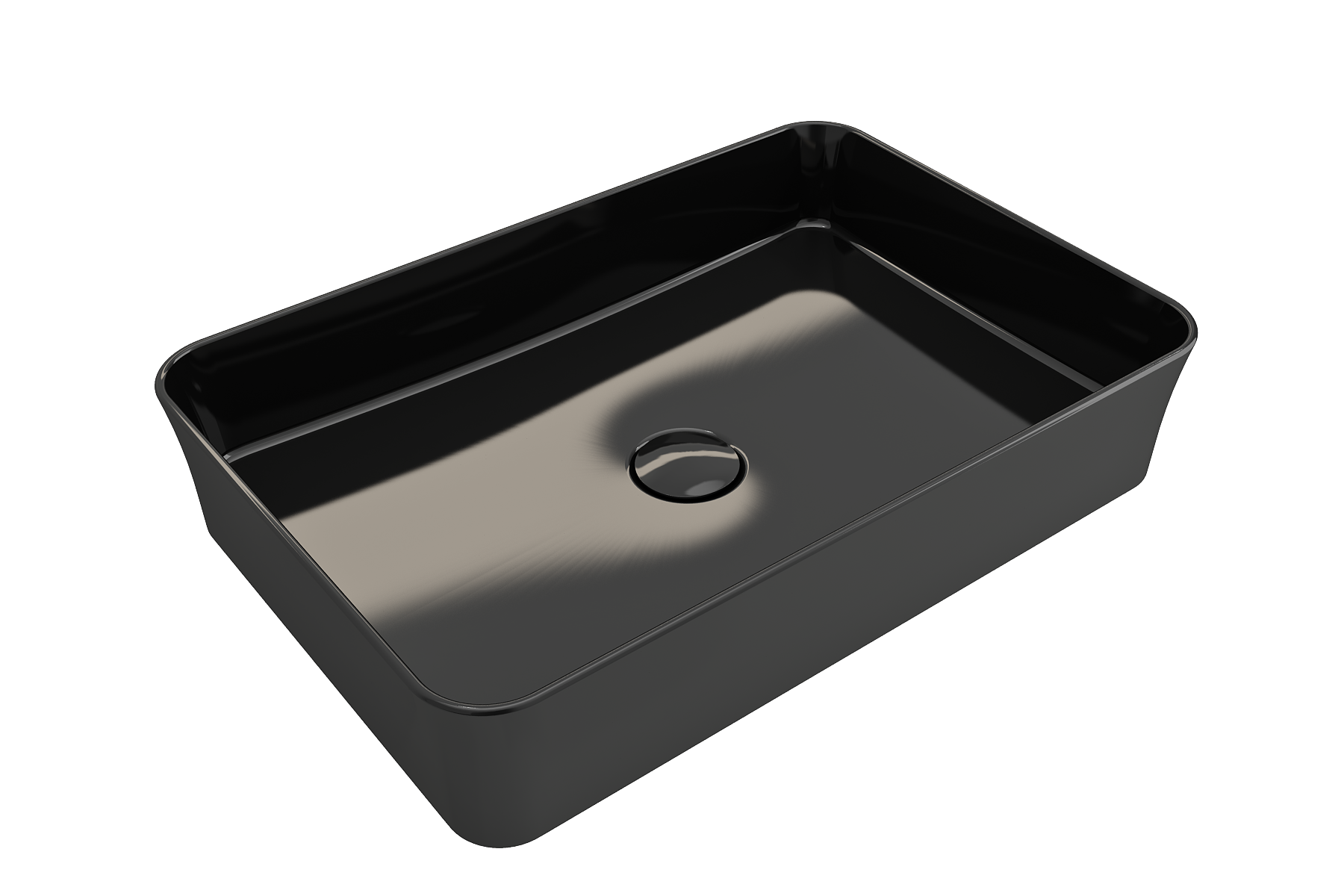 BOCCHI Sottile 22" Rectangle Vessel Fireclay Bathroom Sink, Black, 1476-005-0125