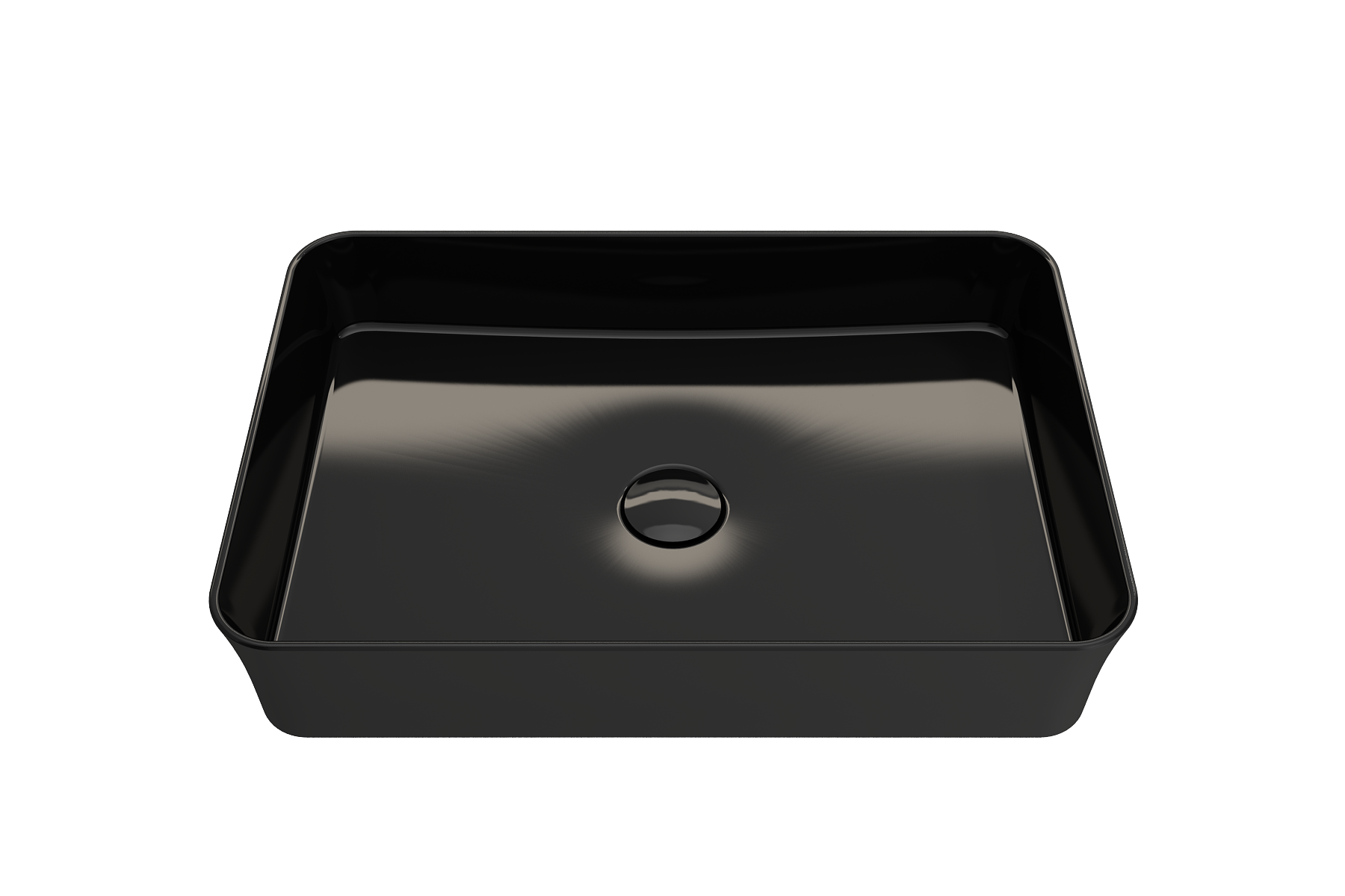 BOCCHI Sottile 22" Rectangle Vessel Fireclay Bathroom Sink, Black, 1476-005-0125