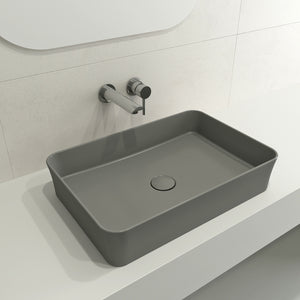 Alternate Image for BOCCHI Sottile 22" Rectangle Vessel Fireclay Bathroom Sink, Matte Gray, 1476-006-0125