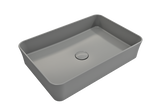 BOCCHI Sottile 22" Rectangle Vessel Fireclay Bathroom Sink, Matte Gray, 1476-006-0125