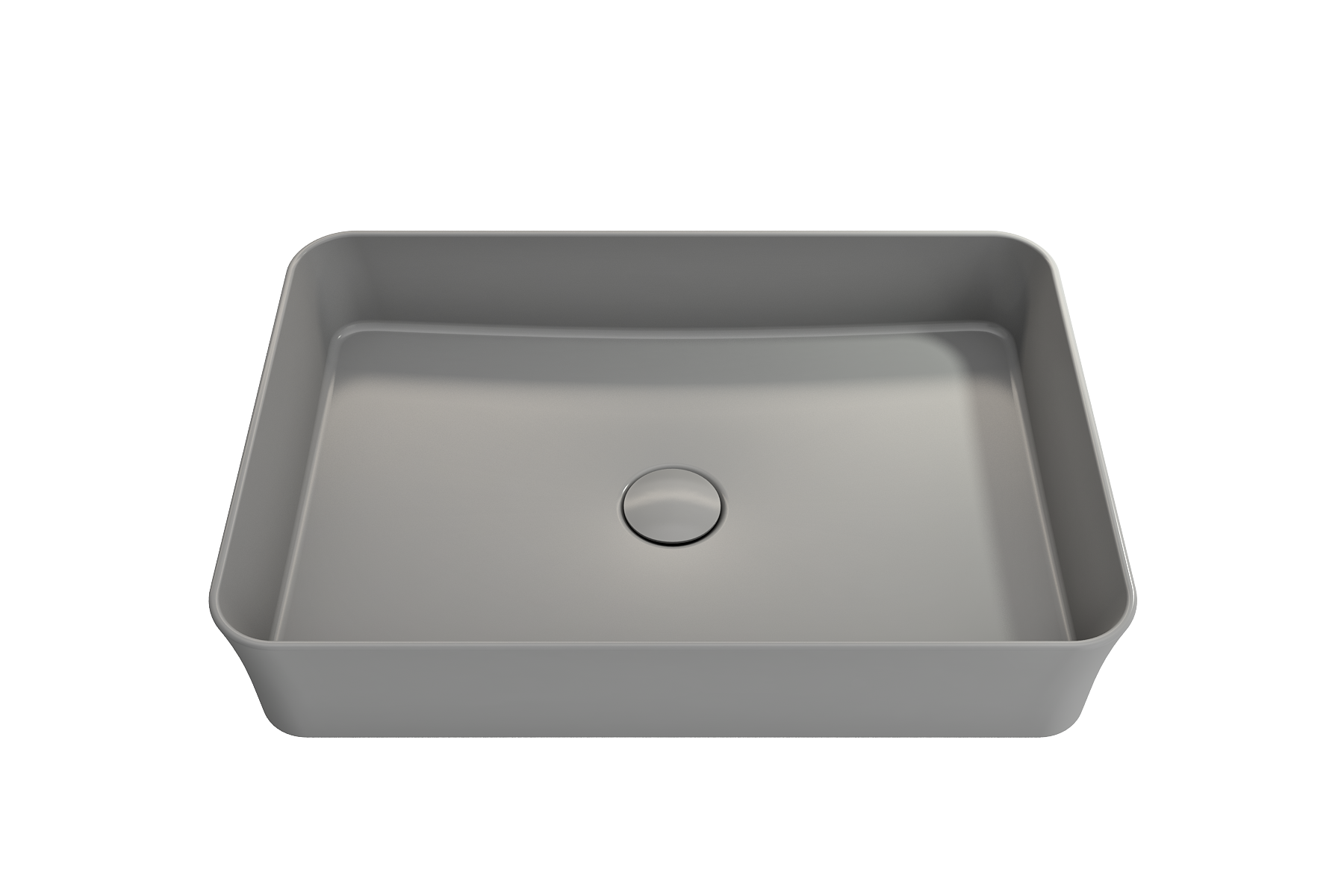 BOCCHI Sottile 22" Rectangle Vessel Fireclay Bathroom Sink, Matte Gray, 1476-006-0125