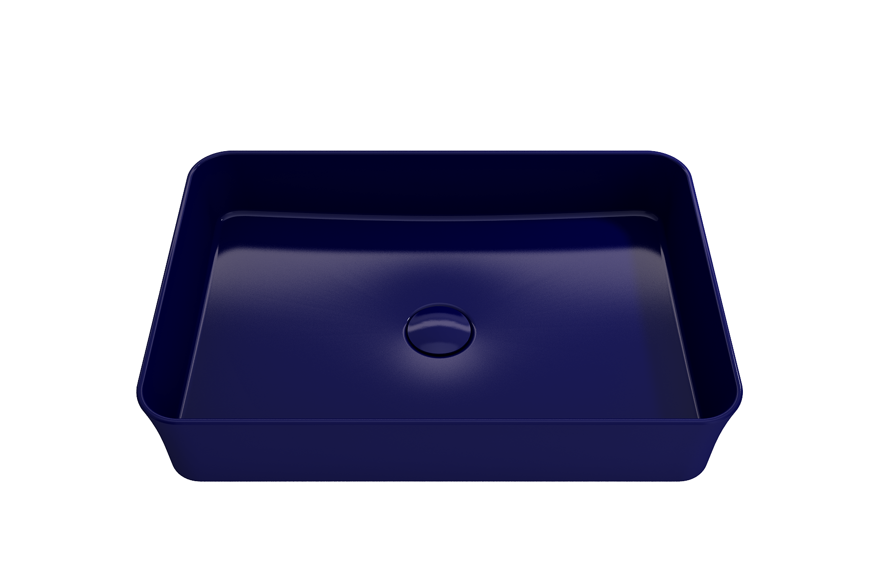 BOCCHI Sottile 22" Rectangle Vessel Fireclay Bathroom Sink, Sapphire Blue, 1476-010-0125