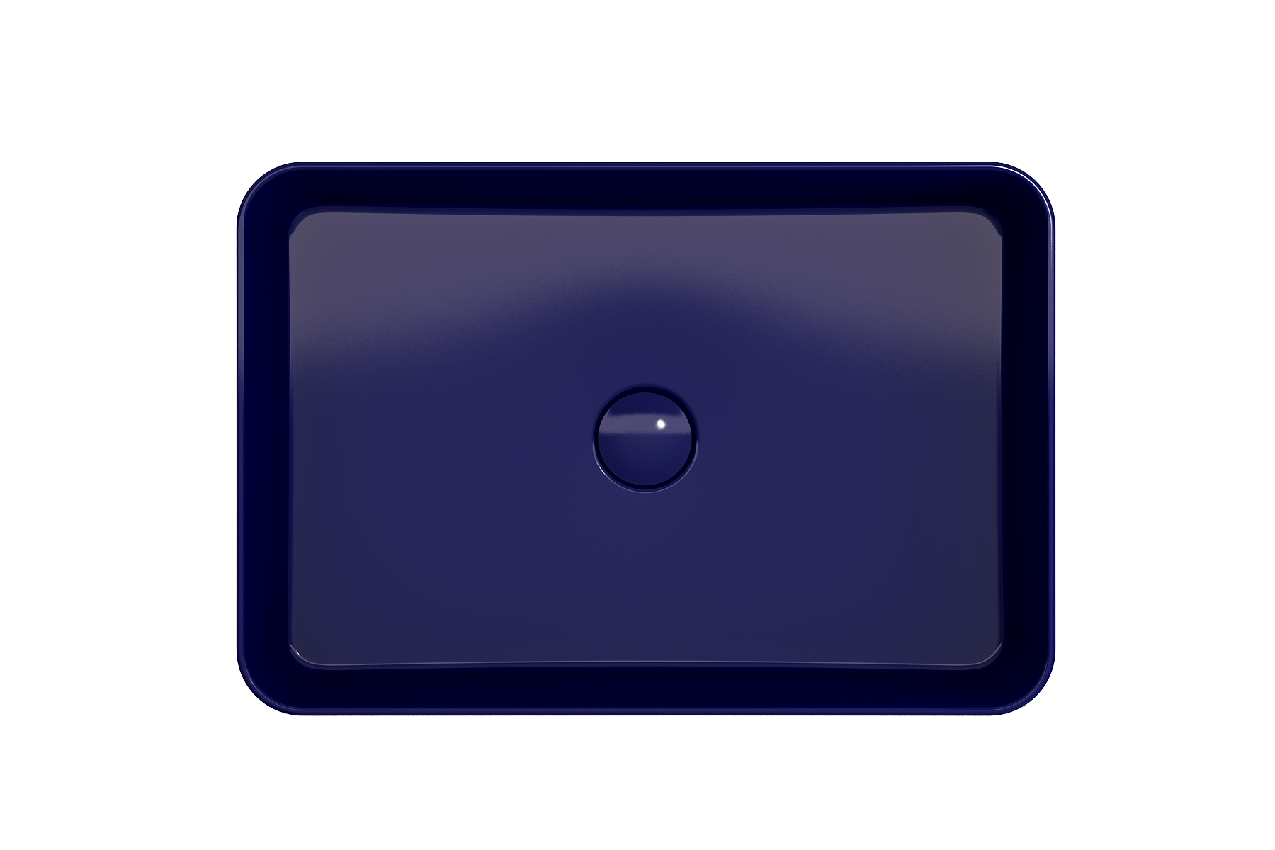 BOCCHI Sottile 22" Rectangle Vessel Fireclay Bathroom Sink, Sapphire Blue, 1476-010-0125