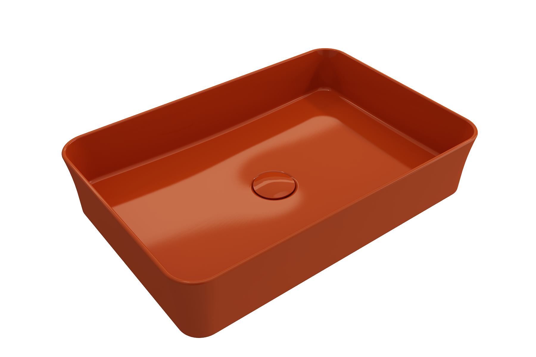 BOCCHI Sottile 22" Rectangle Vessel Fireclay Bathroom Sink, Orange, 1476-012-0125