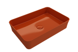 BOCCHI Sottile 22" Rectangle Vessel Fireclay Bathroom Sink, Orange, 1476-012-0125