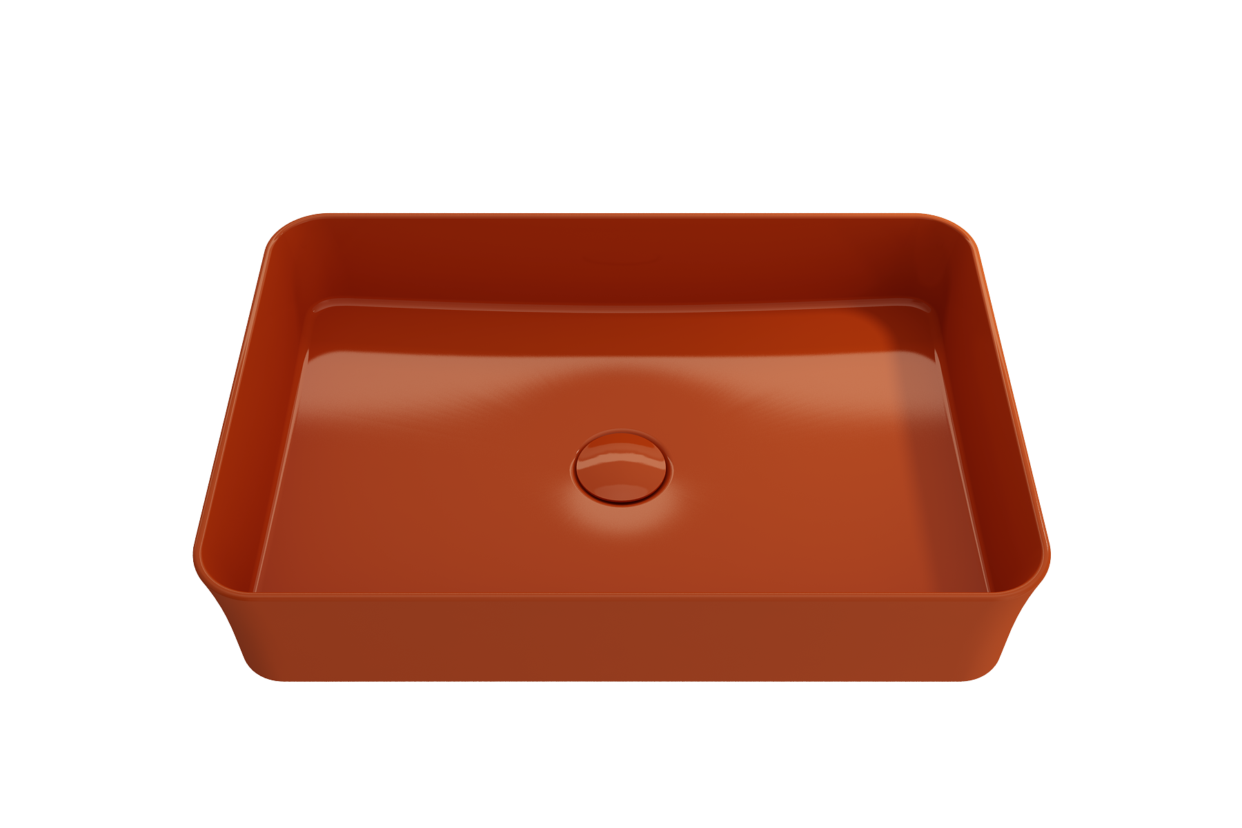 BOCCHI Sottile 22" Rectangle Vessel Fireclay Bathroom Sink, Orange, 1476-012-0125