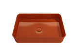 BOCCHI Sottile 22" Rectangle Vessel Fireclay Bathroom Sink, Orange, 1476-012-0125