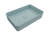 BOCCHI Sottile 22" Rectangle Vessel Fireclay Bathroom Sink, Matte Ice Blue, 1476-029-0125