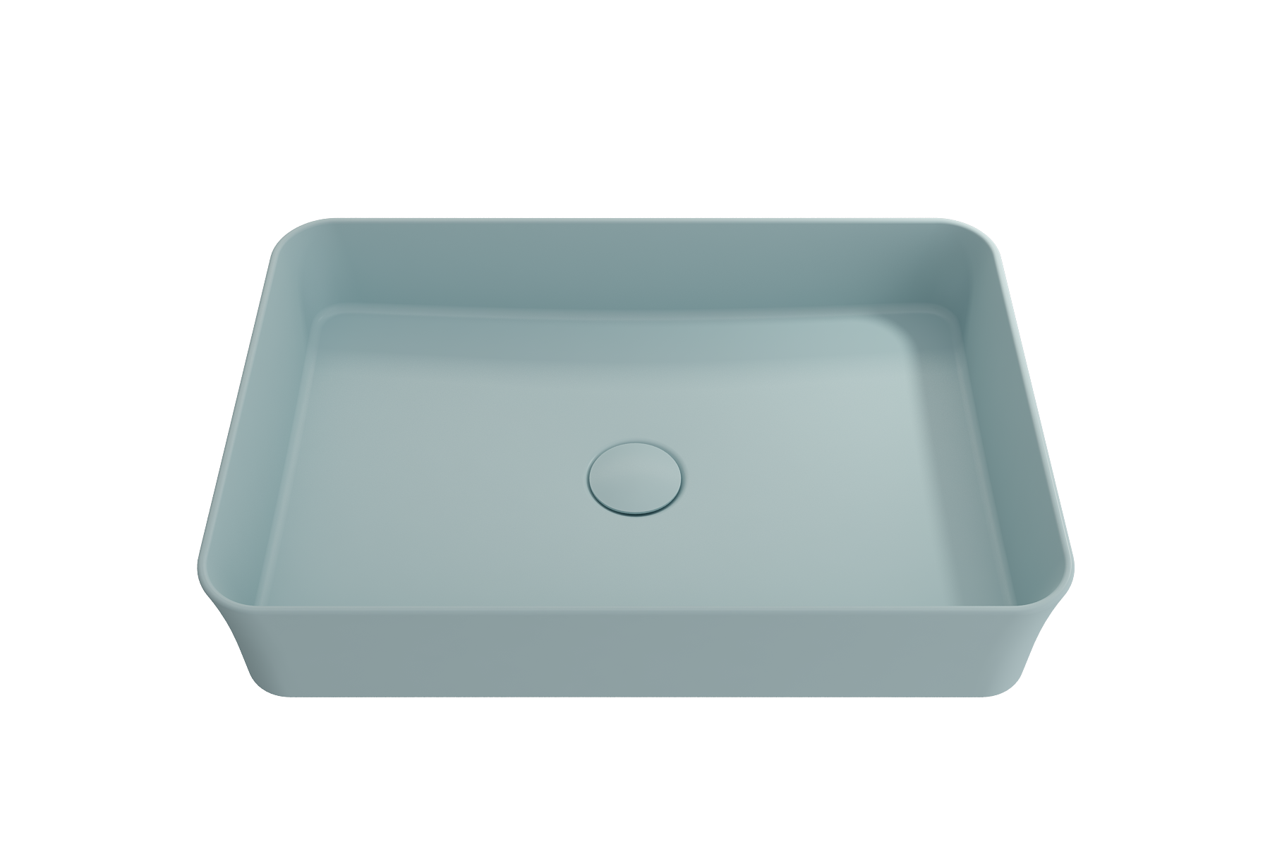 BOCCHI Sottile 22" Rectangle Vessel Fireclay Bathroom Sink, Matte Ice Blue, 1476-029-0125