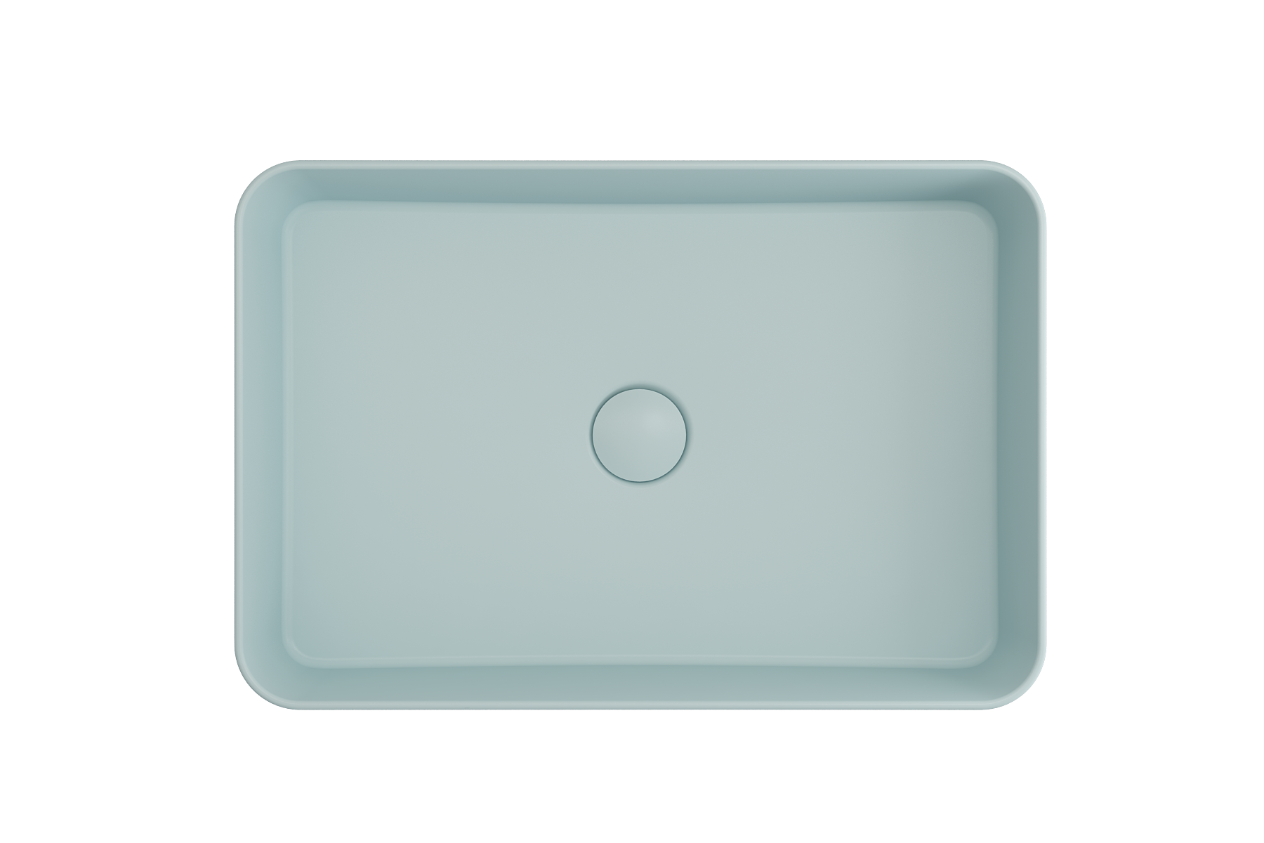BOCCHI Sottile 22" Rectangle Vessel Fireclay Bathroom Sink, Matte Ice Blue, 1476-029-0125
