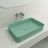 BOCCHI Sottile 22" Rectangle Vessel Fireclay Bathroom Sink, Matte Mint Green, 1476-033-0125