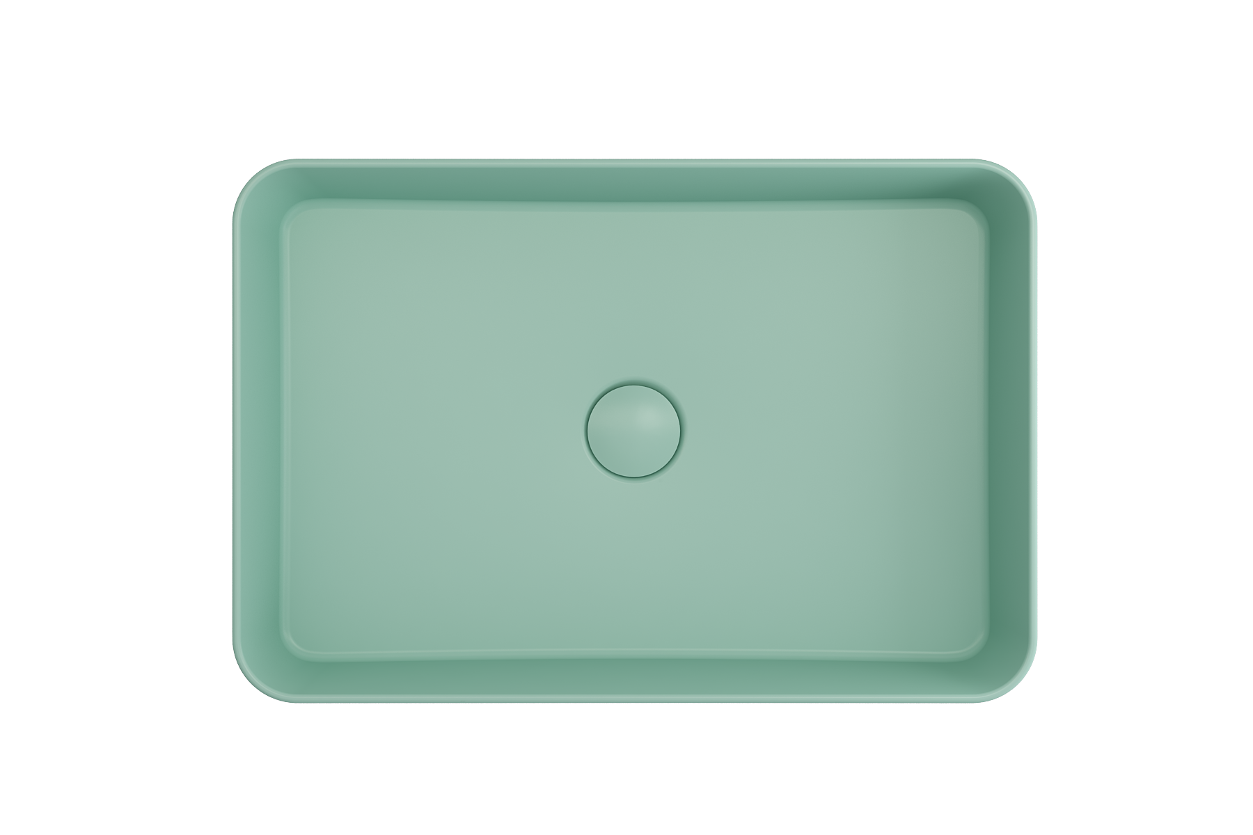 BOCCHI Sottile 22" Rectangle Vessel Fireclay Bathroom Sink, Matte Mint Green, 1476-033-0125