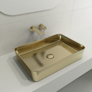 Alternate Image for BOCCHI Sottile 22" Rectangle Vessel Fireclay Bathroom Sink, Matte Gold, 1476-403-0125