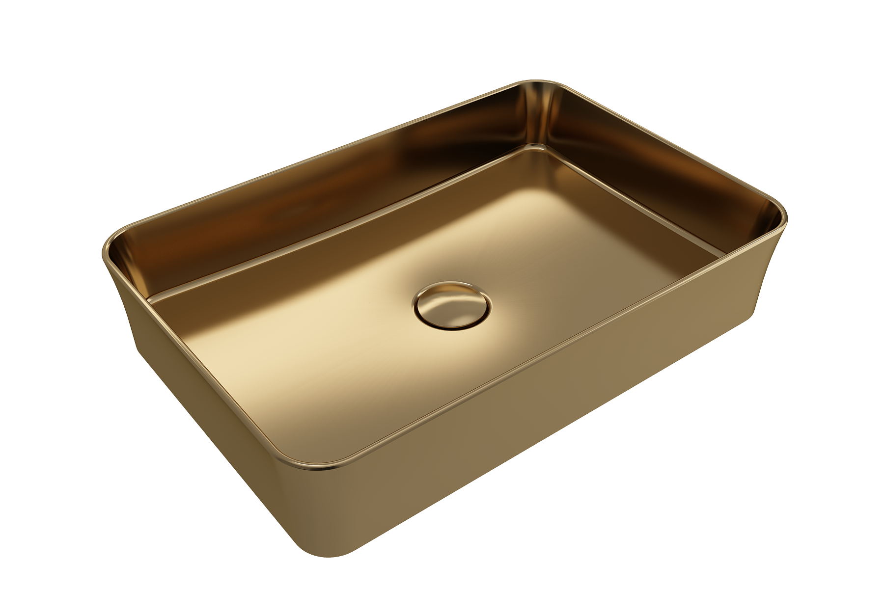 BOCCHI Sottile 22" Rectangle Vessel Fireclay Bathroom Sink, Matte Gold, 1476-403-0125